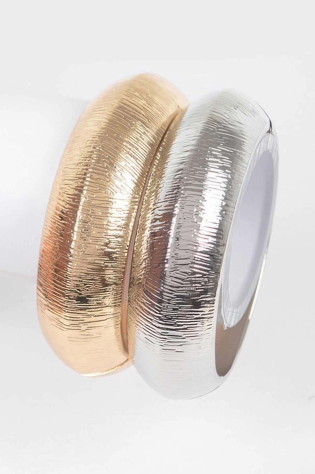 Two Pieces Set Wide Metal Bangle - ZumBuys