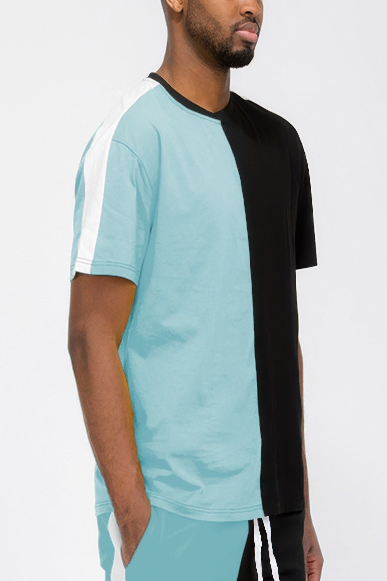 Two Tone Color Block Short Sleeve Tshirt - ZumBuys