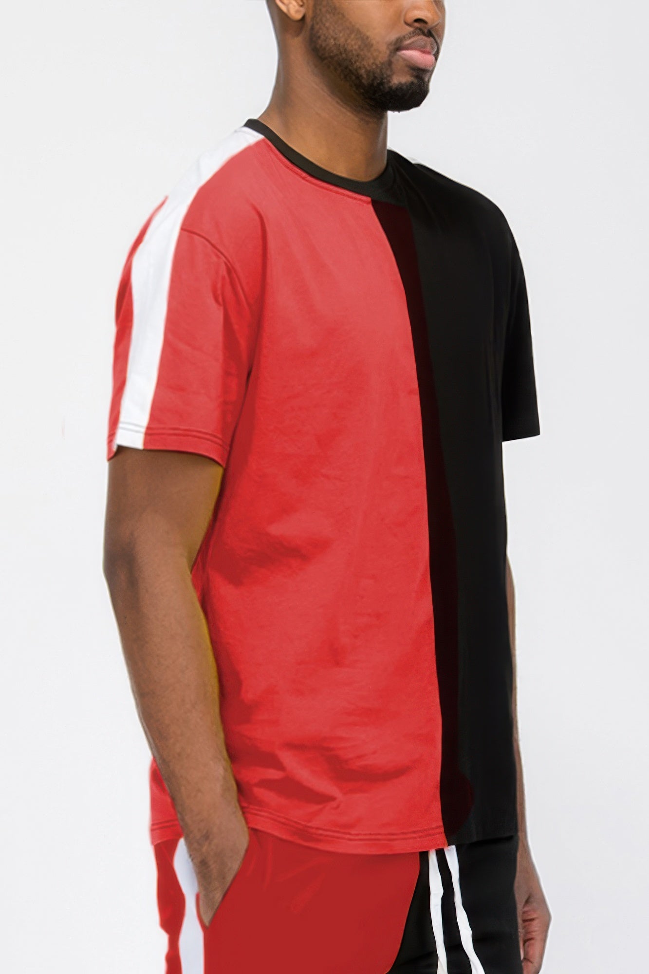 Two Tone Color Block Short Sleeve Tshirt - ZumBuys