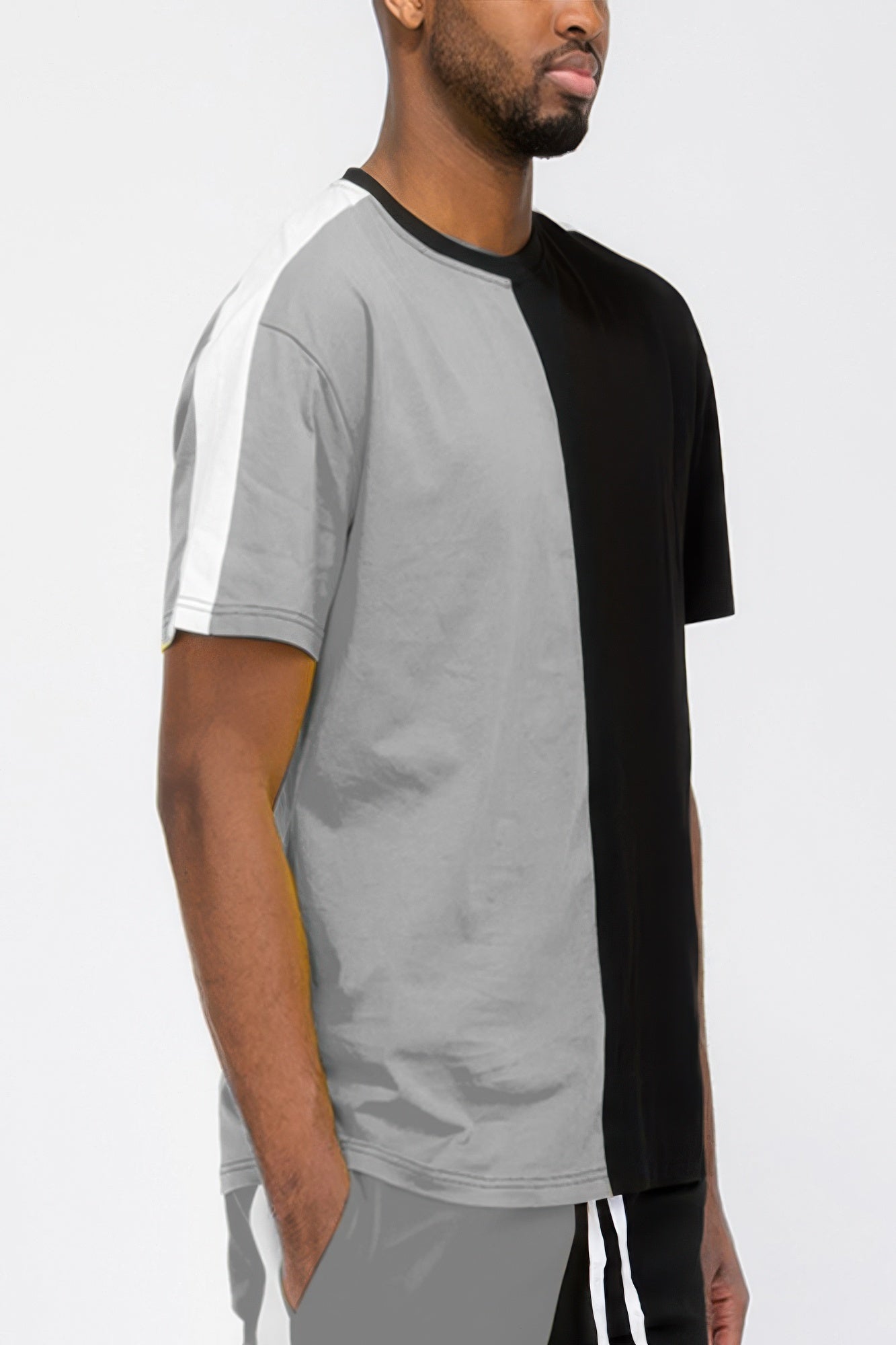 Two Tone Color Block Short Sleeve Tshirt - ZumBuys