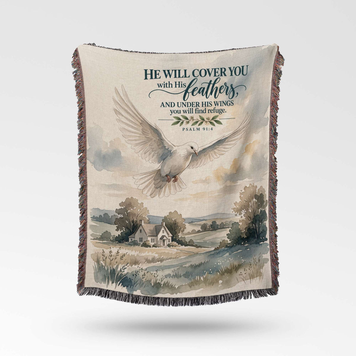 Under His Wings Woven Blanket - ZumBuys