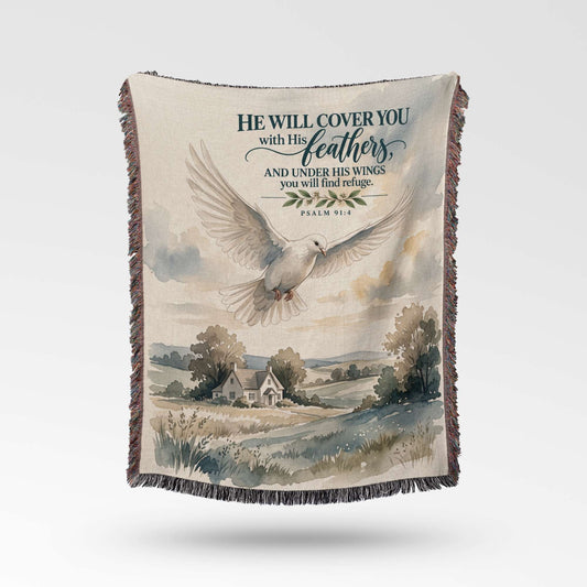 Under His Wings Woven Blanket - ZumBuys