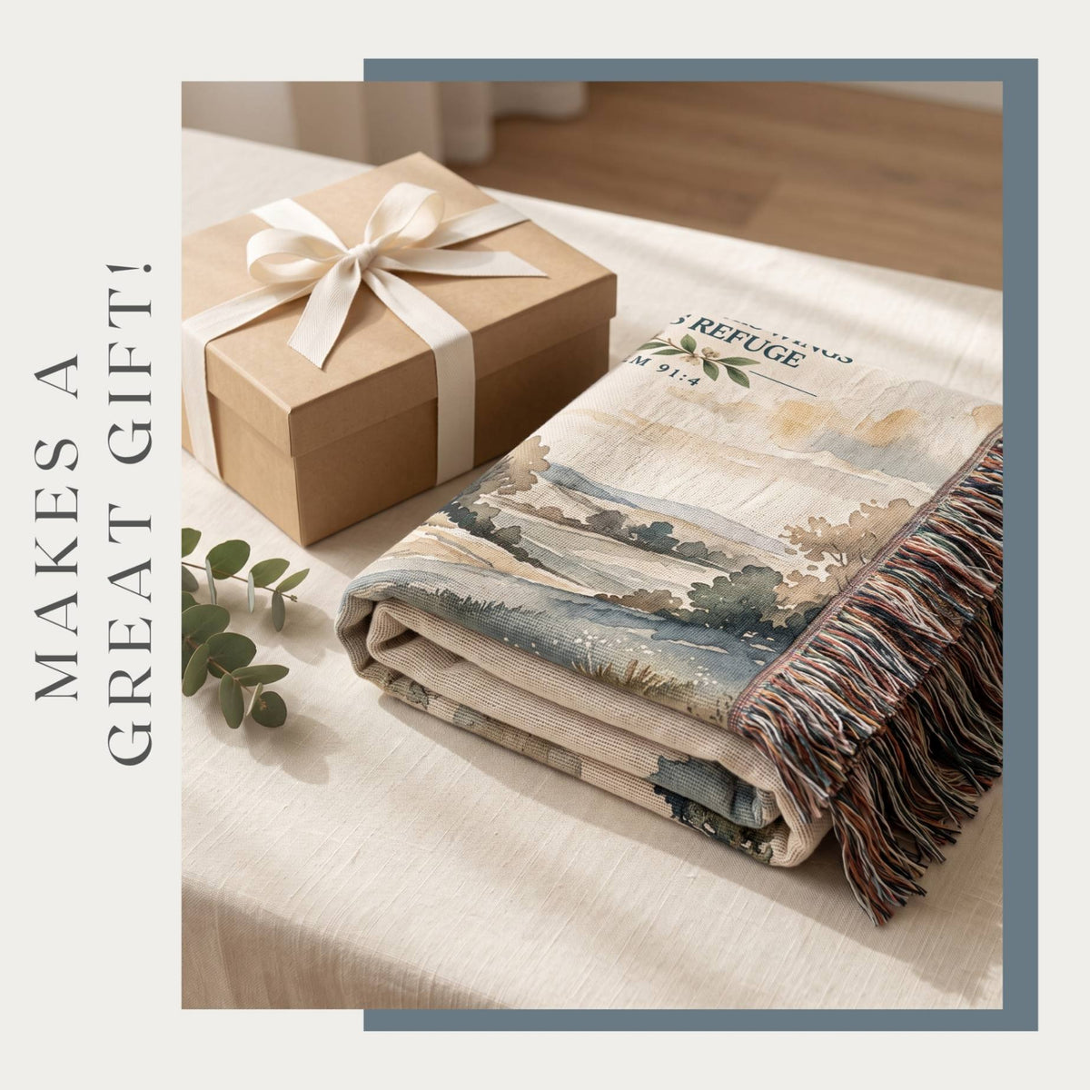 Under His Wings Woven Blanket - ZumBuys