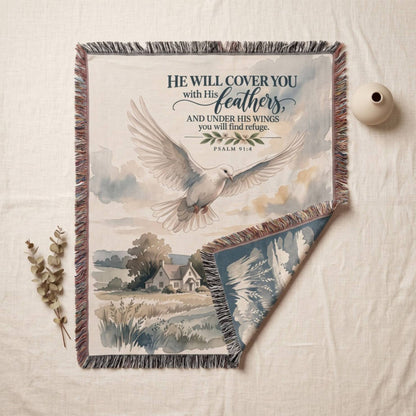 Under His Wings Woven Blanket - ZumBuys