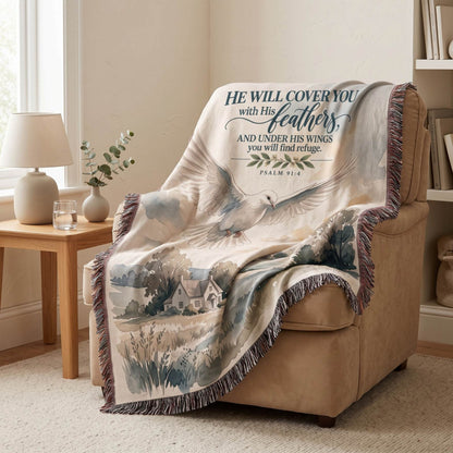 Under His Wings Woven Blanket - ZumBuys