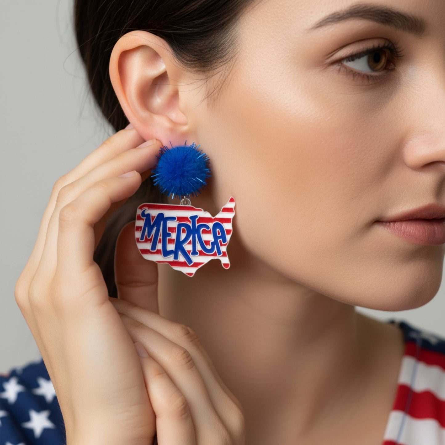 Usa Map Post Dangle Earrings - ZumBuys