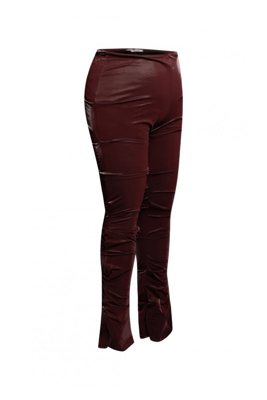 Velvet Pu Ruched Pants - ZumBuys