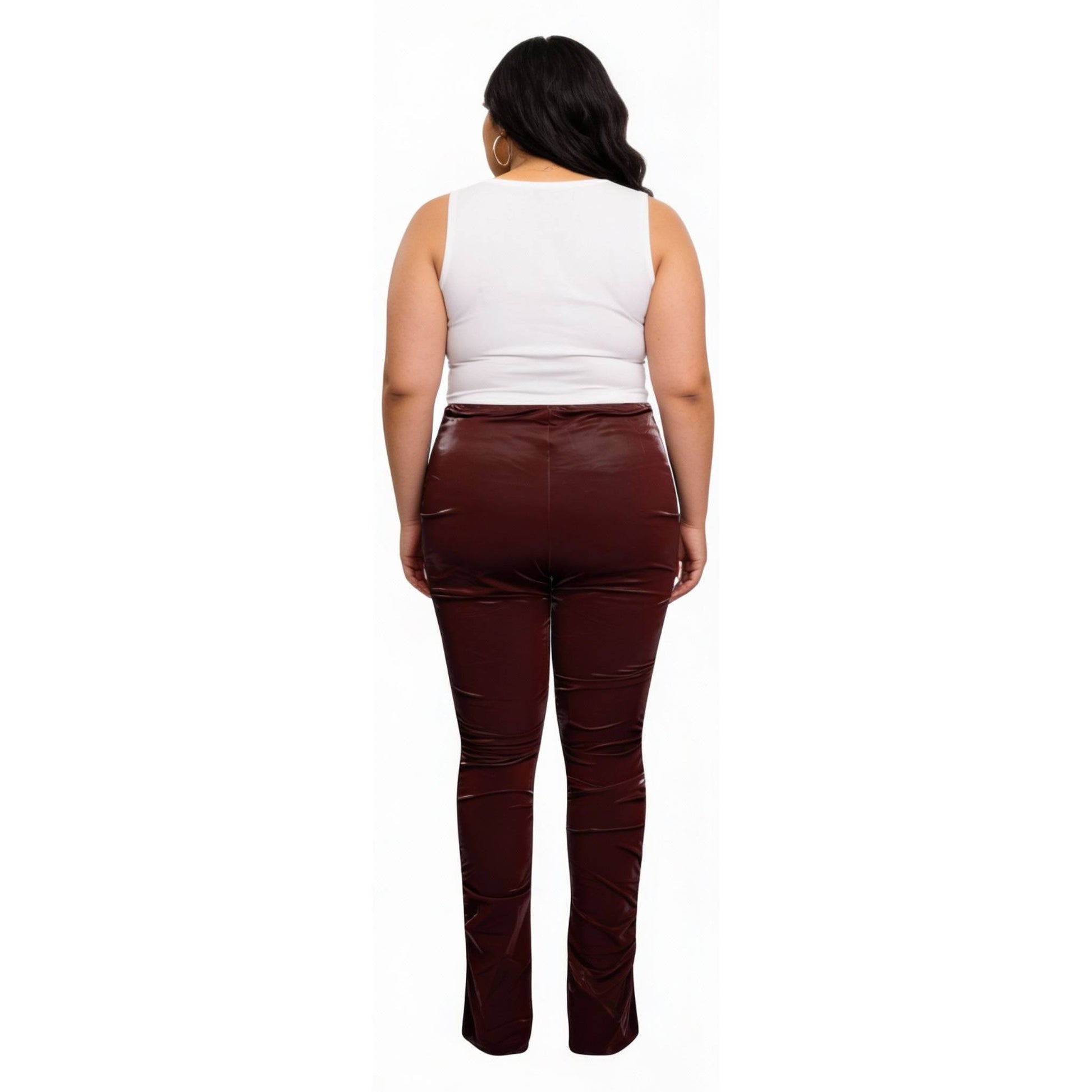 Velvet Pu Ruched Pants - ZumBuys
