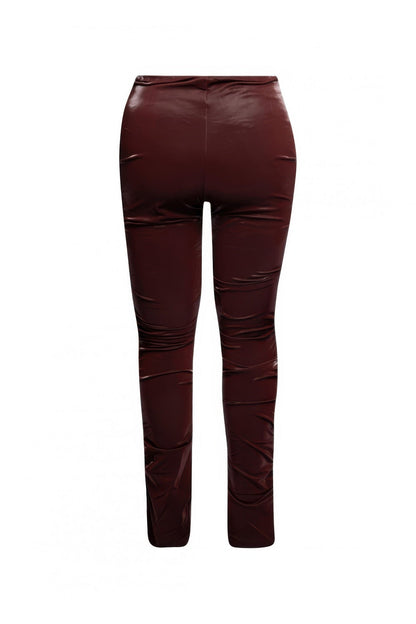 Velvet Pu Ruched Pants - ZumBuys