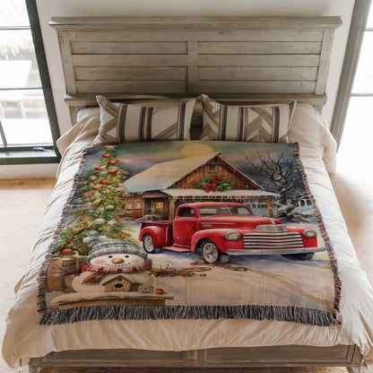 Vintage Holiday Magic Woven Blanket - ZumBuys