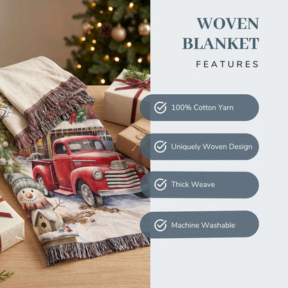 Vintage Holiday Magic Woven Blanket - ZumBuys