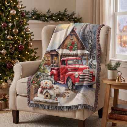 Vintage Holiday Magic Woven Blanket - ZumBuys