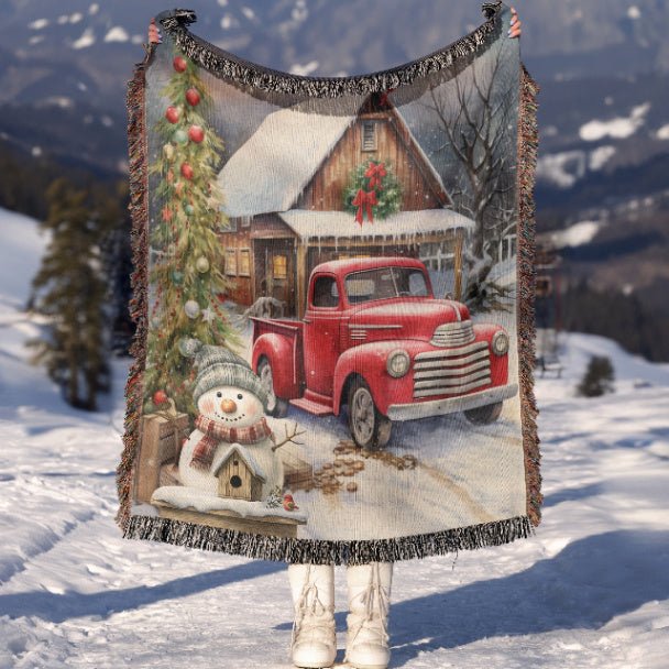 Vintage Holiday Magic Woven Blankets - ZumBuys