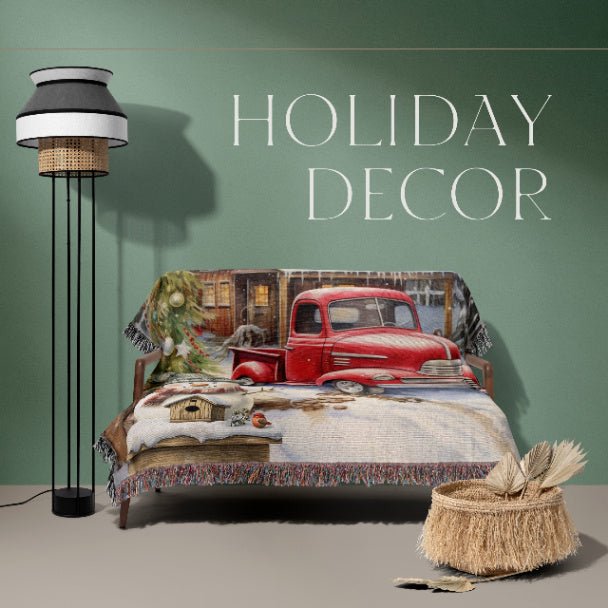 Vintage Holiday Magic Woven Blankets - ZumBuys
