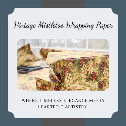 Vintage Mistletoe Wrapping Paper - ZumBuys