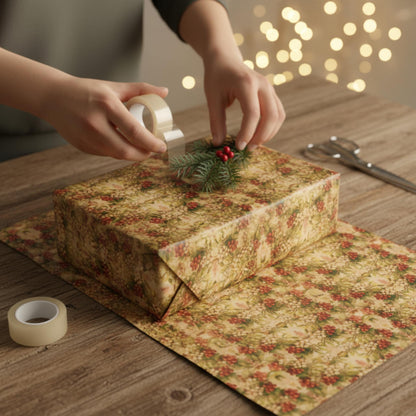Vintage Mistletoe Wrapping Paper - ZumBuys