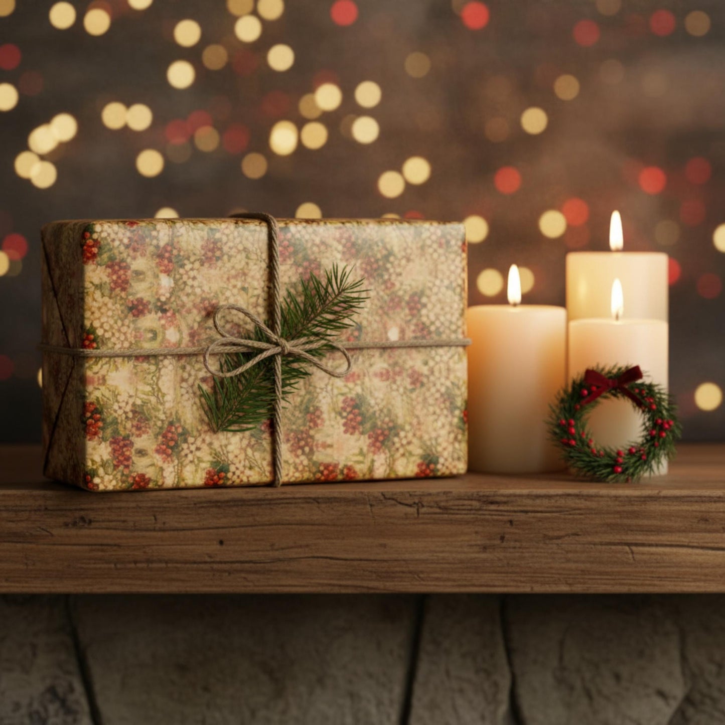 Vintage Mistletoe Wrapping Paper - ZumBuys