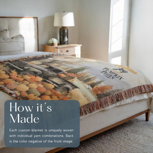 Vintage Pumpkin Express Woven Blankets - ZumBuys