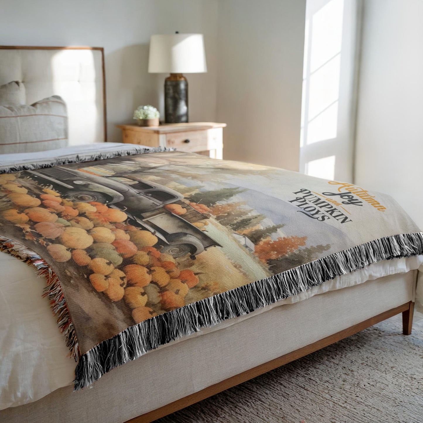 Vintage Pumpkin Express Woven Blankets - ZumBuys