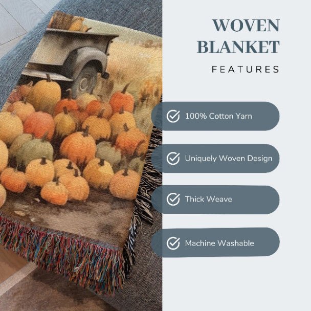 Vintage Pumpkin Express Woven Blankets - ZumBuys