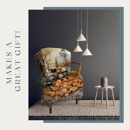 Vintage Pumpkin Express Woven Blankets - ZumBuys