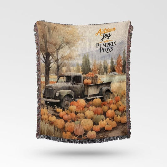 Vintage Pumpkin Express Woven Blankets - ZumBuys