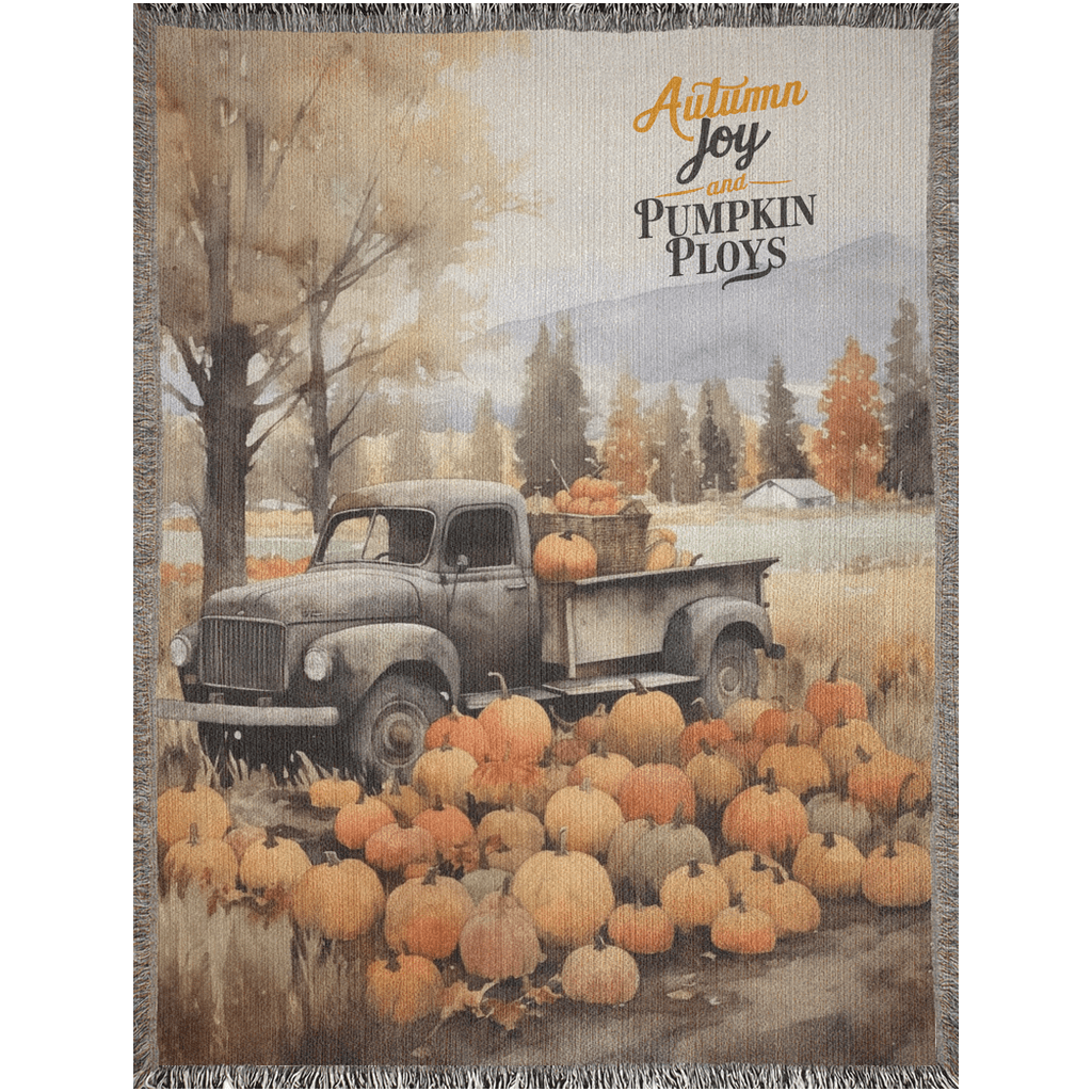 Vintage Pumpkin Express Woven Blankets - ZumBuys
