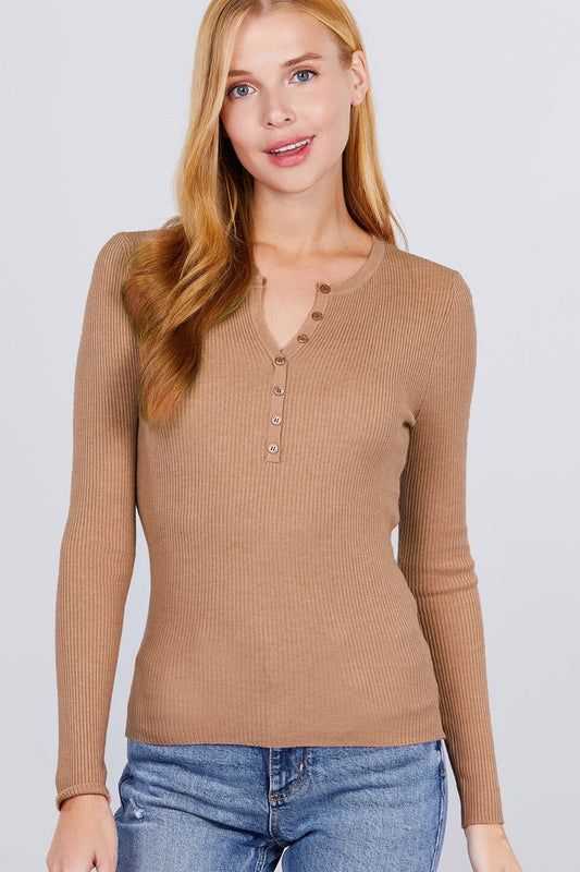 Viscose Henley Sweater - ZumBuys