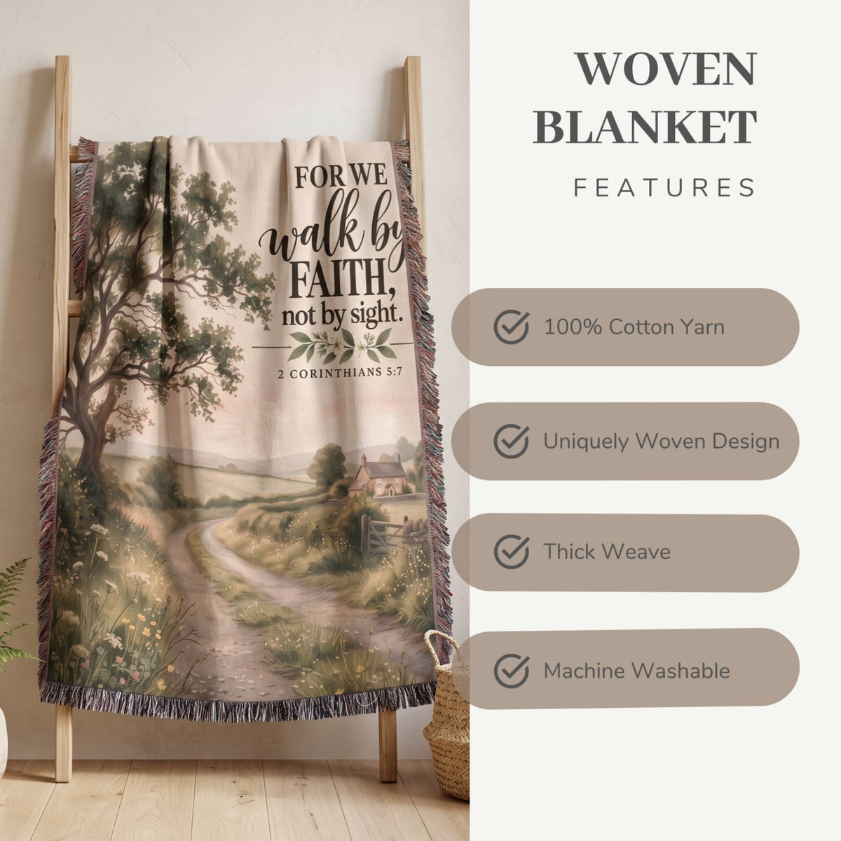 Walk By Faith Woven Blanket - ZumBuys