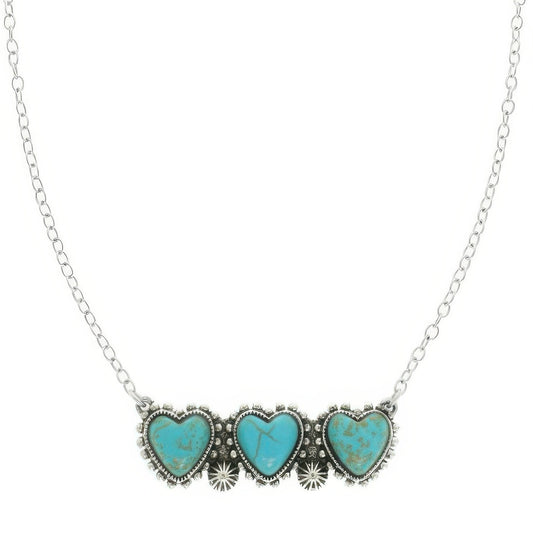 Western Jeweled Heart Pendant Necklace - ZumBuys