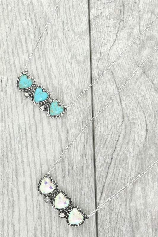 Western Jeweled Heart Pendant Necklace - ZumBuys