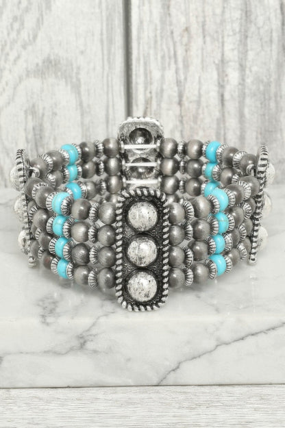 Western Rounded Rectangle Concho Bracelet - ZumBuys