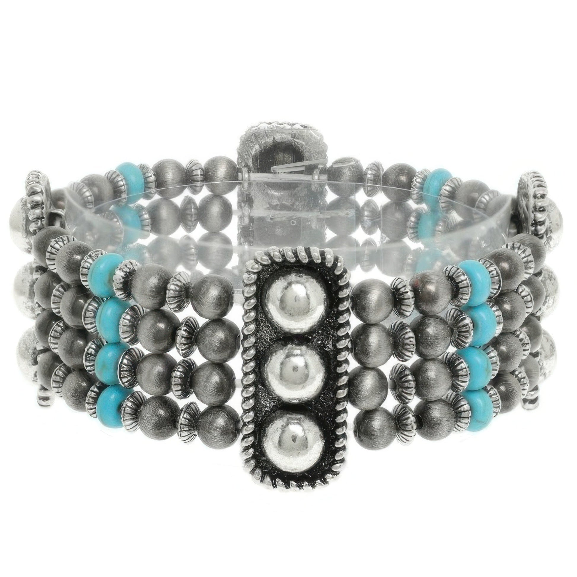 Western Rounded Rectangle Concho Bracelet - ZumBuys