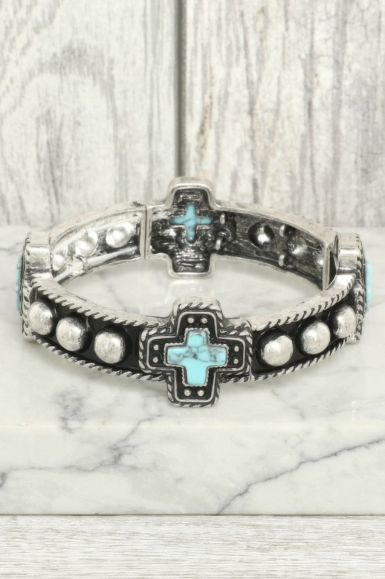 Western Turquoise Cross Bracelet - ZumBuys