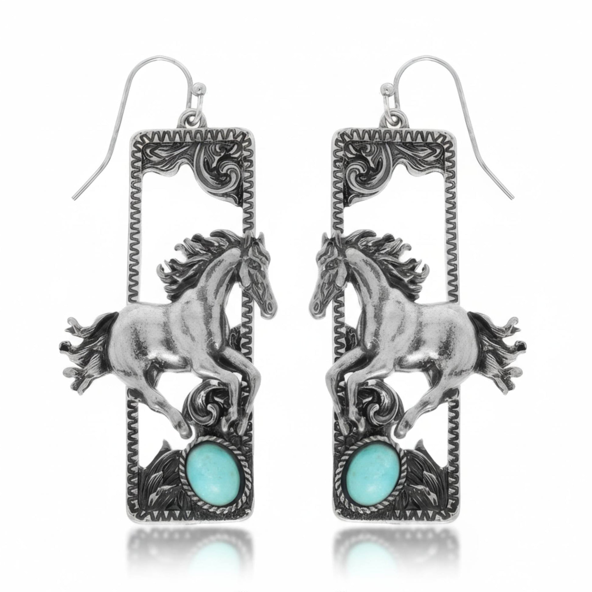Western Wild Horse Dangle Earrings - ZumBuys