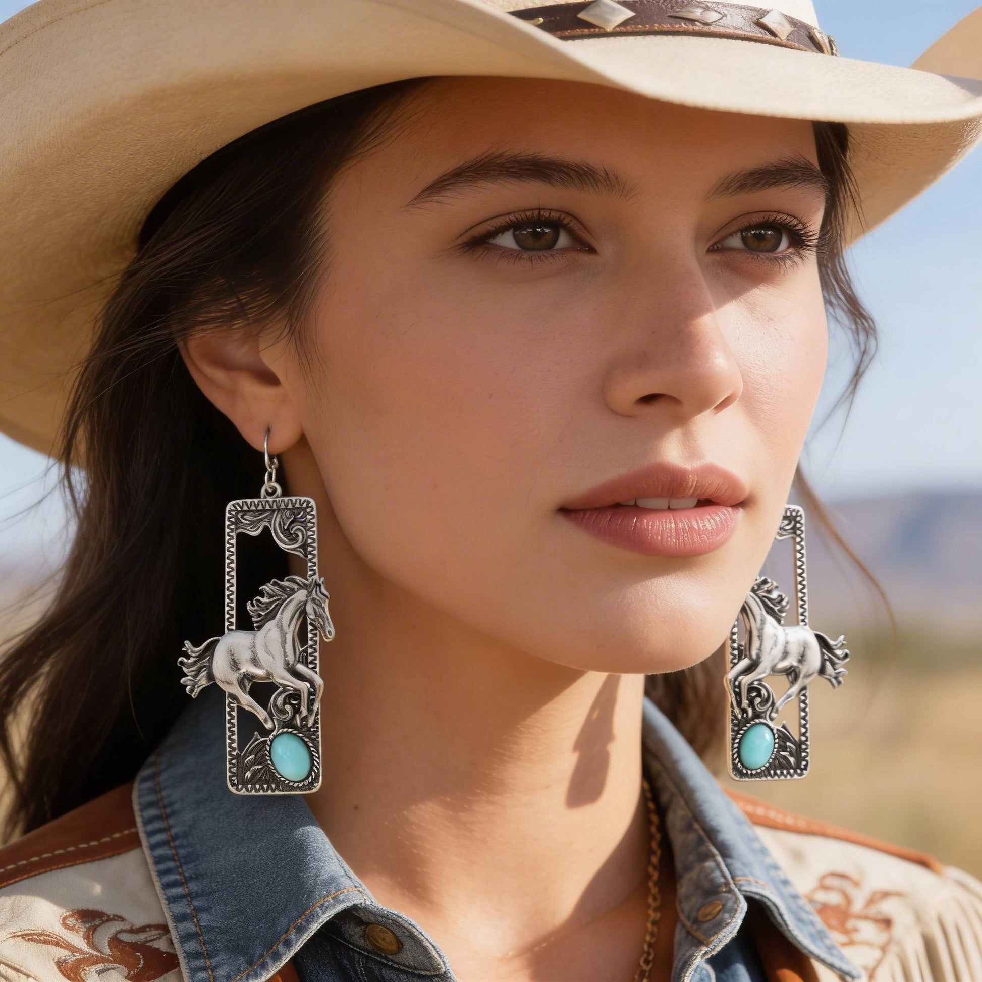Western Wild Horse Dangle Earrings - ZumBuys