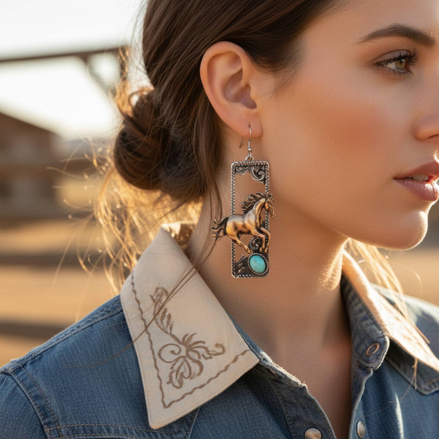 Western Wild Horse Dangle Earrings - ZumBuys