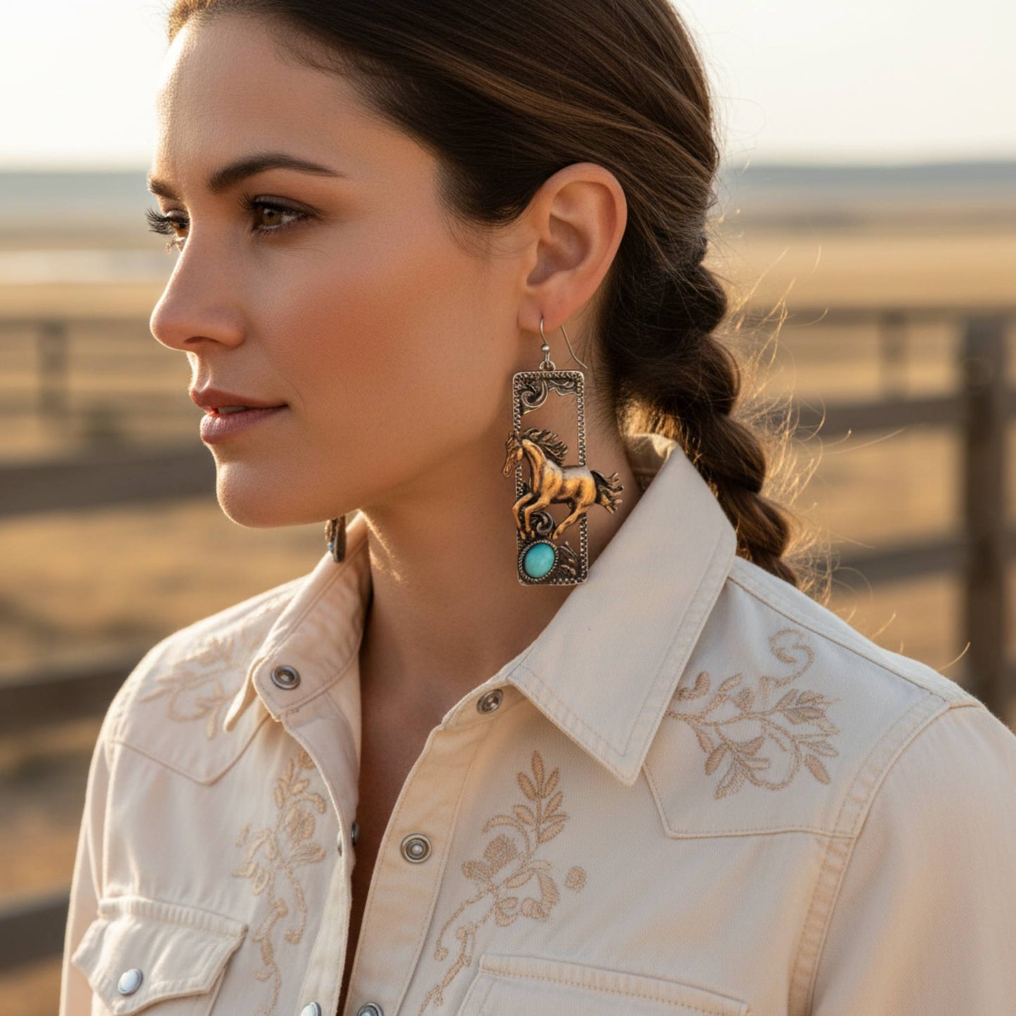Western Wild Horse Dangle Earrings - ZumBuys