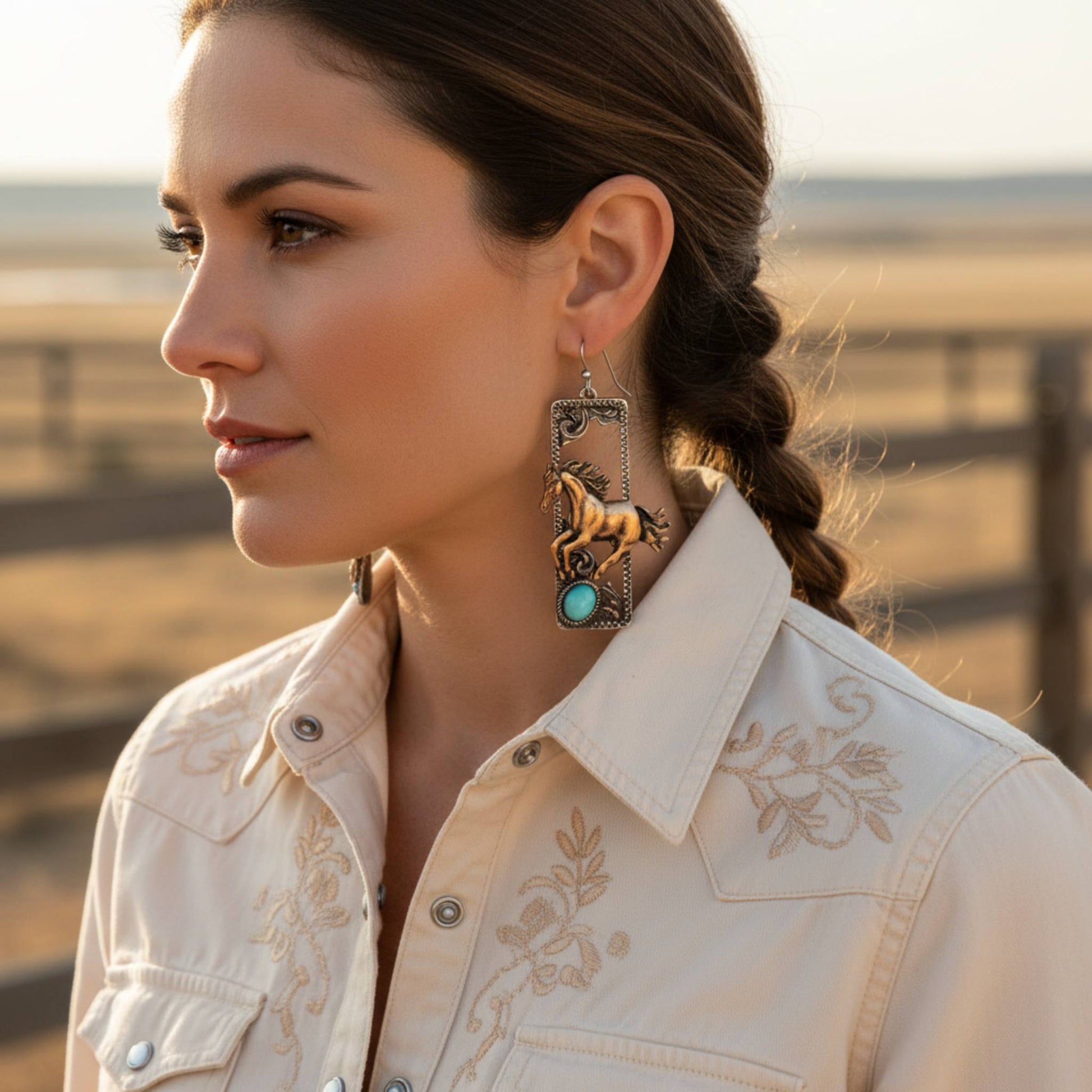 Western Wild Horse Dangle Earrings - ZumBuys