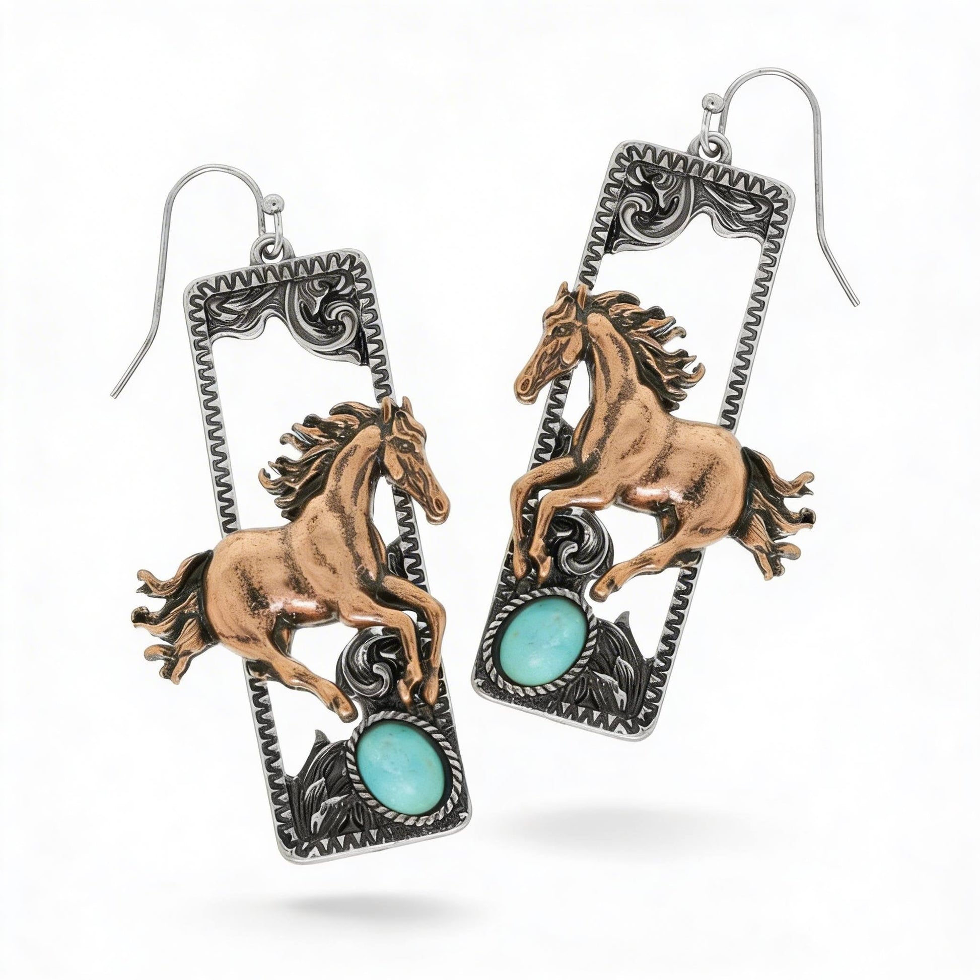Western Wild Horse Dangle Earrings - ZumBuys