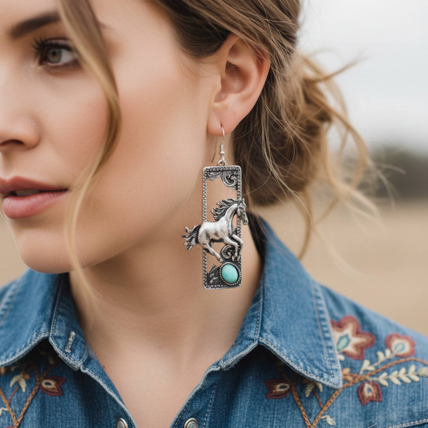 Western Wild Horse Dangle Earrings - ZumBuys