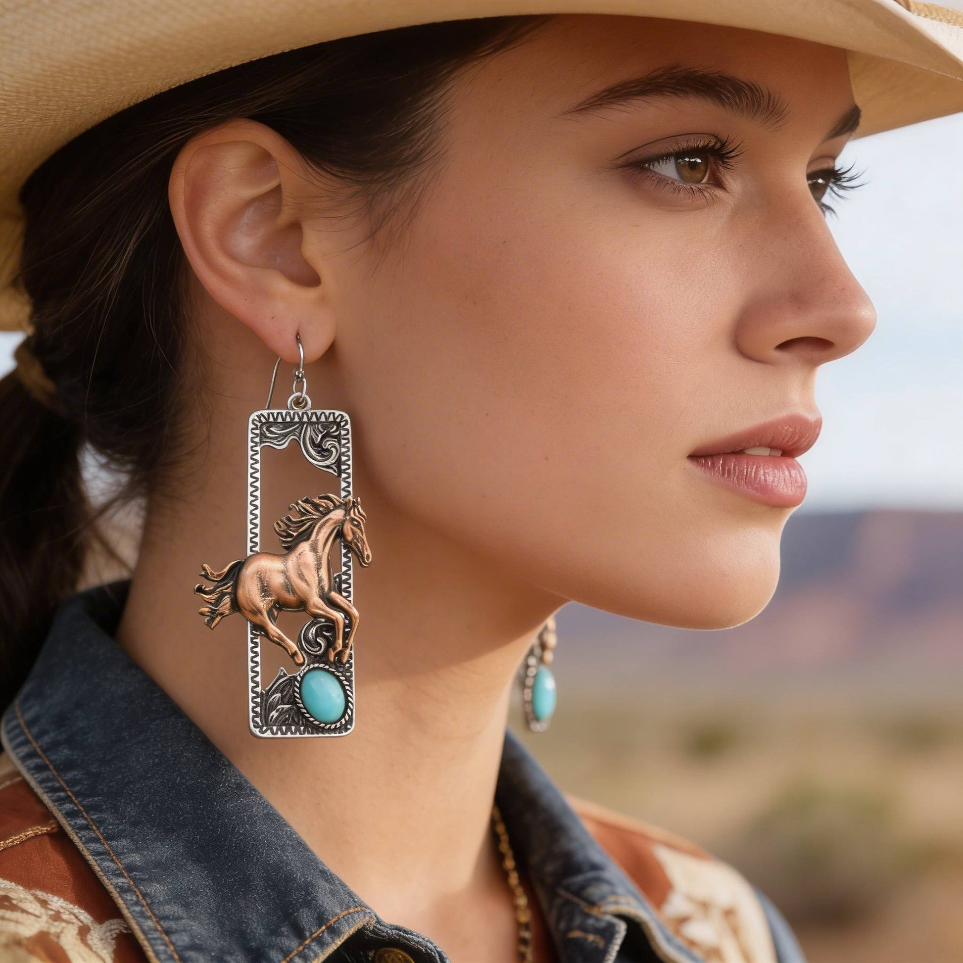 Western Wild Horse Dangle Earrings - ZumBuys