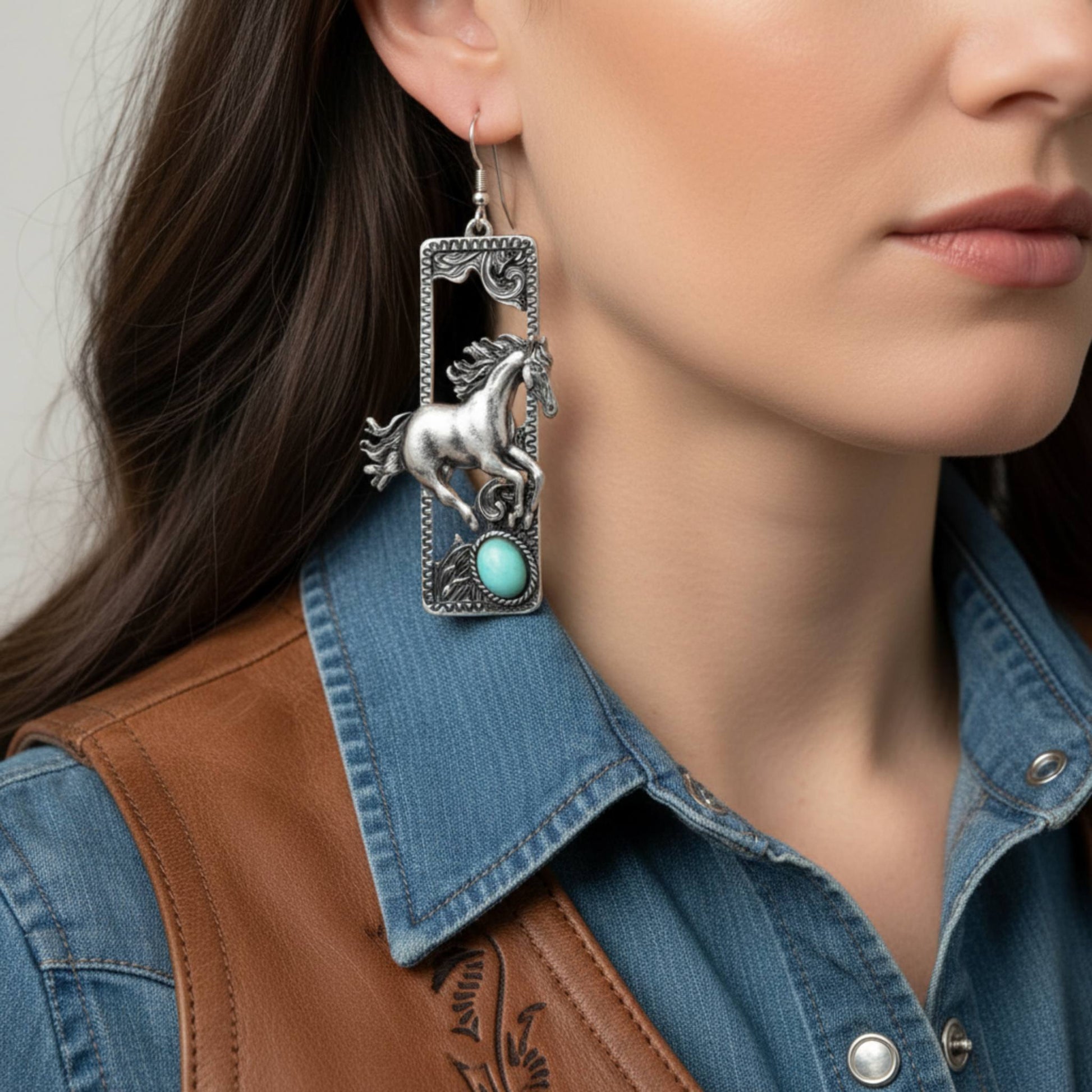 Western Wild Horse Dangle Earrings - ZumBuys