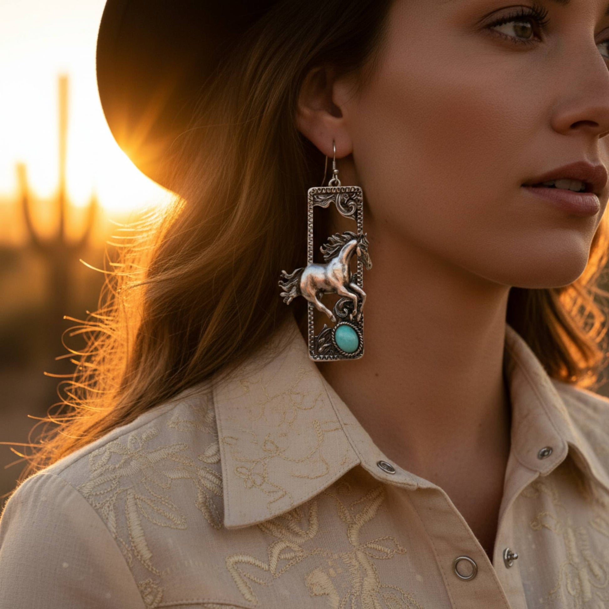 Western Wild Horse Dangle Earrings - ZumBuys
