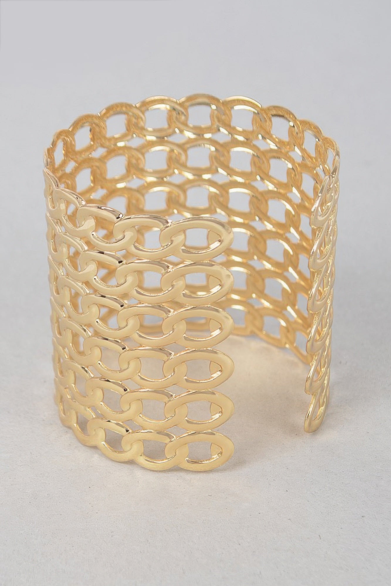 Wide Chain Metal Cuff Bracelet - ZumBuys