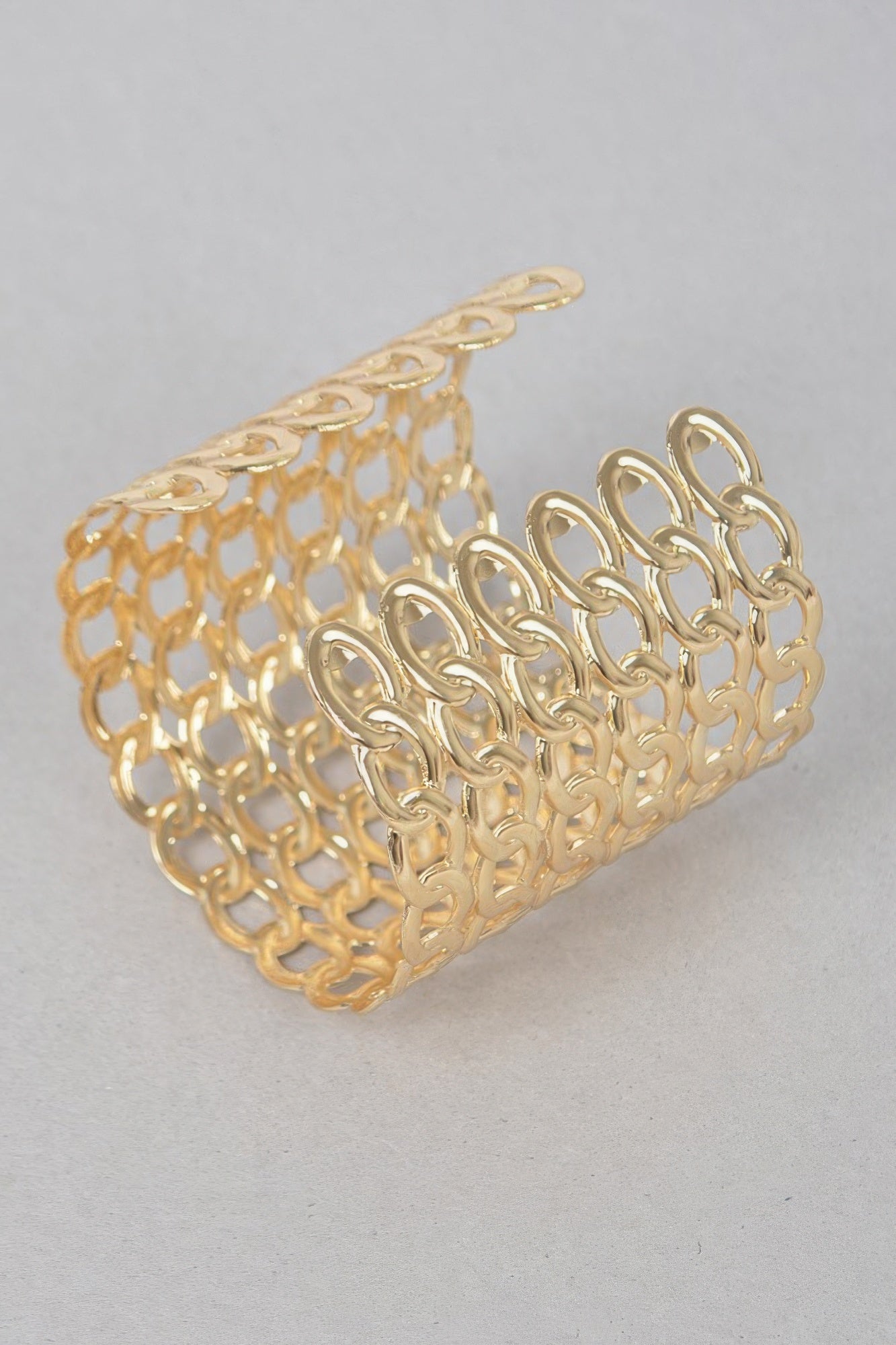Wide Chain Metal Cuff Bracelet - ZumBuys