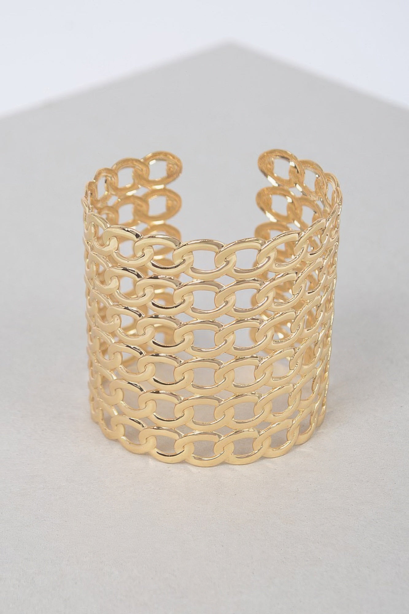 Wide Chain Metal Cuff Bracelet - ZumBuys
