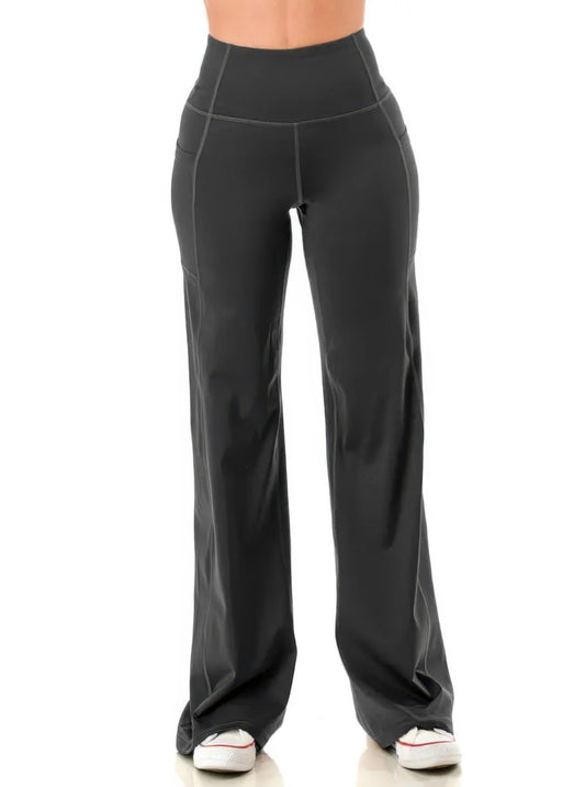 Wide Leg Flare Yoga Pants - ZumBuys