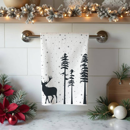 Winter Snow Deer Dish Towels - ZumBuys