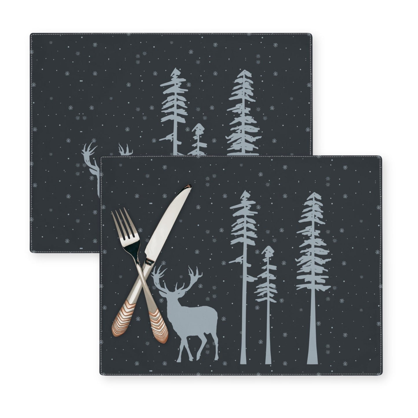 Winter Snow Deer Placemat, 2pc - ZumBuys